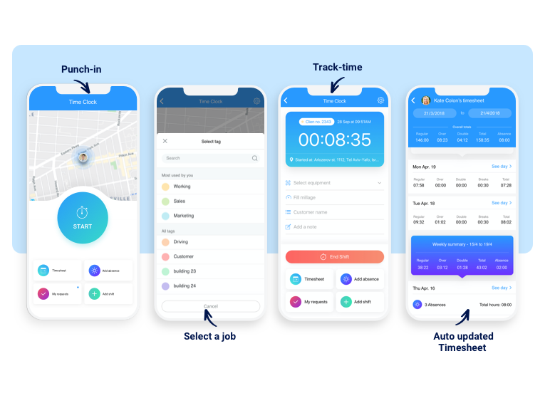connecteam time tracking