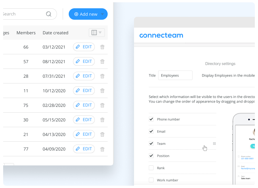 Connecteam company chat app