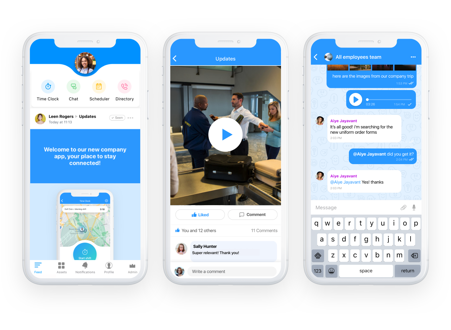 Work Announcements, Chat, and Training App