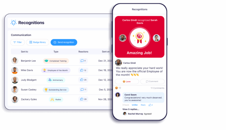 Connecteam's recognition and rewards